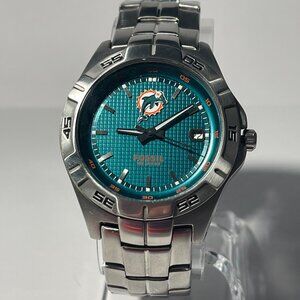Miami Dolphins NFL Stainless-Steel Men's Watch by Fossil NEW (RARE)